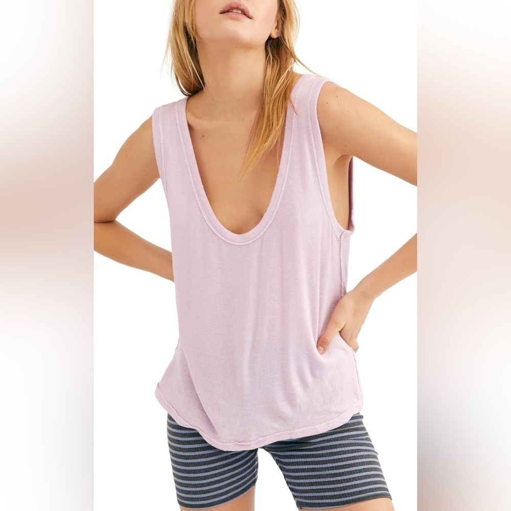 Free People Take the Plunge Tank Top, lilac size M
